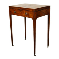 Antique Inlaid Mahogany Georgian Sheraton Folding Vanity Mirror Dressing Table