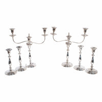 Antique Sterling Silver Set Six Candelarbra Candlesticks Ellis & Co London 1925