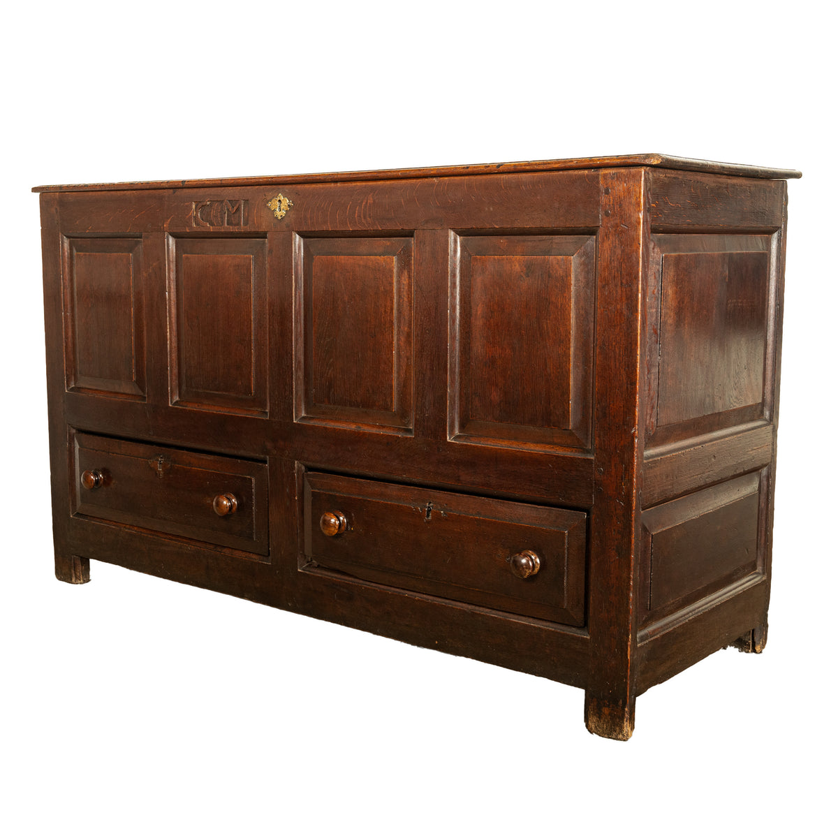 Monumental Antique Georgian Joined Oak Mule Dowry Chest Coffer Yorkshire 1720