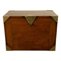 Antique 19th Century Oak Brass Campaign Chest Document Captain's Strong Box 1780