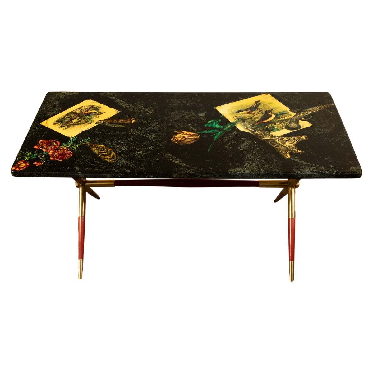 Italian Mid Century Modern Piero Fornasetti "Caccia" Coffee Table Milan 1955