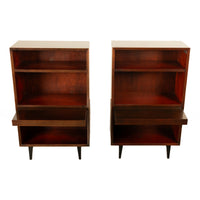 Pair American Modernist Walnut Nightstands George Nelson for Herman Miller 1955