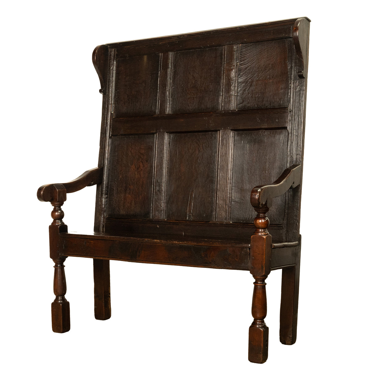Antique Jacobean 17th Century Oak Settle Bench Shakespeare Ann Hathaway 1610