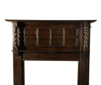 Antique American Craftsman Mission Oak Barley Twist Column Fireplace Mantel 1900