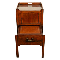 Antique Georgian Mahogany Bedside Cabinet Step Commode Tray Top Nightstand 1760