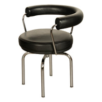 Le Corbusier Charlotte Perriand LC 7 Black Leather Swivel Chair by Cassina 1980s