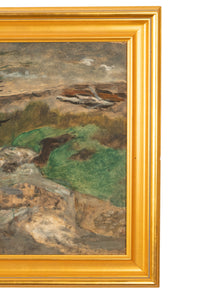 American WPA Oil painting High Desert Landscape Pacific Northwest Oregon by Arthur Runquist, Circa 1942