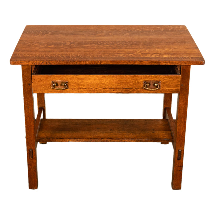 Antique L. & J. G. Stickley Mission Oak Library Writing Table Desk 1902