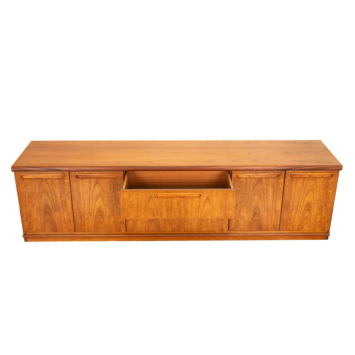 Vintage Mid Century Modern Danish Teak Credenza Sideboard Console Avalon 1960s