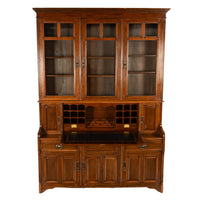 Antique Victorian Art Nouveau Carved Oak Secretary Bookcase Bibliotheque 1890