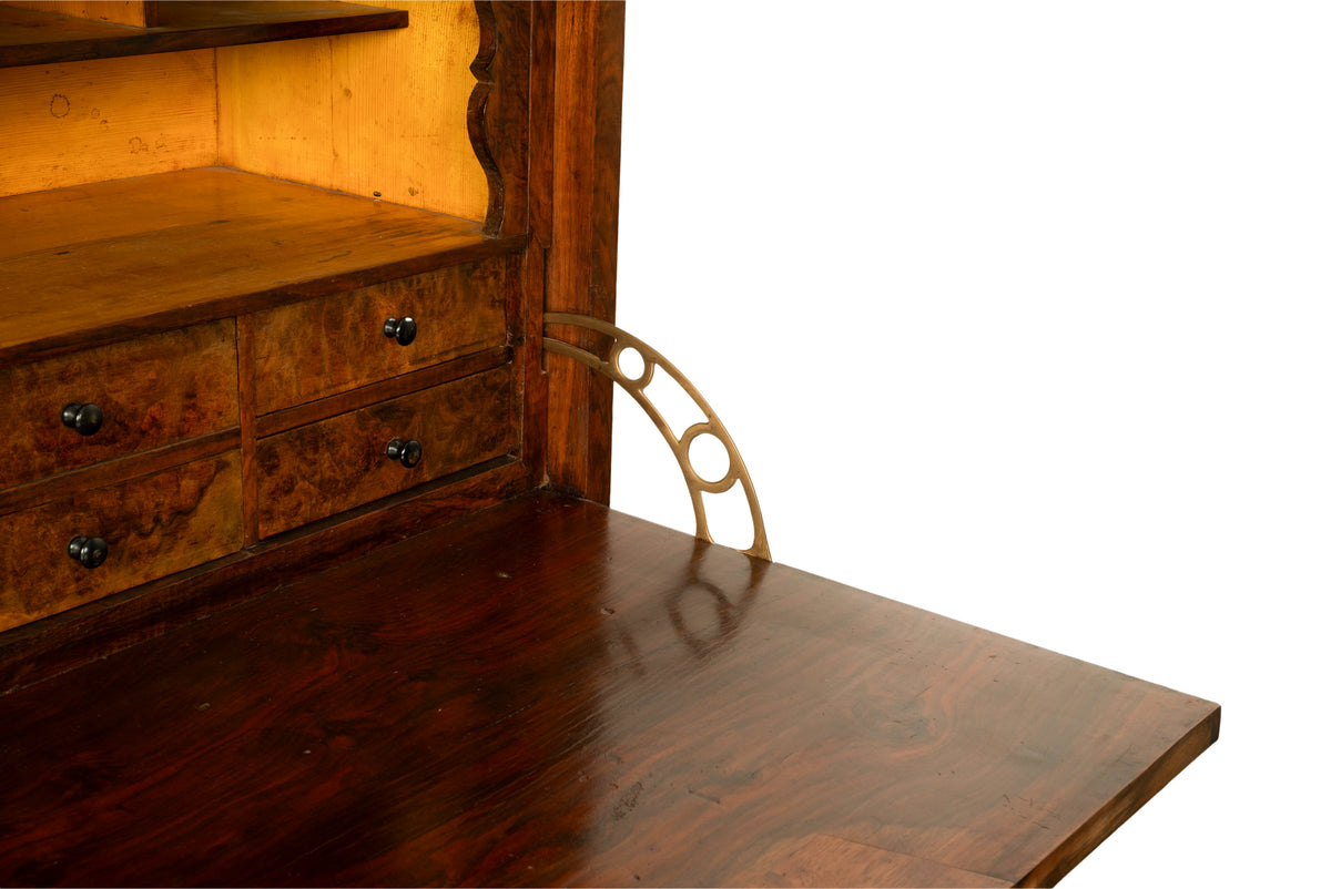 Antique French Charles X Classical Secrétaire à Abattant Desk Chest Walnut 1825