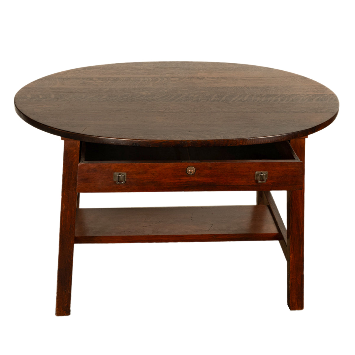 Antique American Arts & Crafts Mission Oak Library Table Desk Ritter Bros Philadelphia Circa 1910