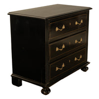 Antique Early 19th C Regency Ebonized Japanned Lacquered Pine Chest Drawers 1820