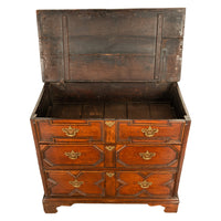 Antique 18th Century William & Mary Oak Geometric Mule Chest of Drawers 1700