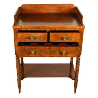 Antique American Federal Mahogany Sheraton 3 Drawer Server Chest New England, Circa 1810