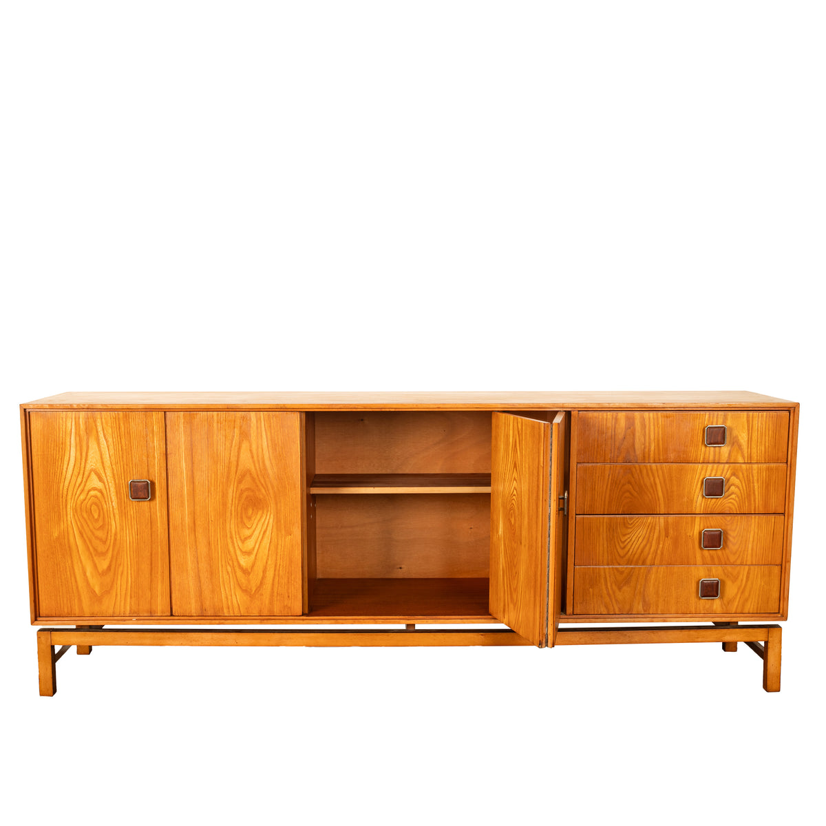 Original Danish Mid Century Modern Teak Credenza Sideboard Cabinet 6' Long 1960