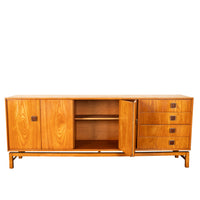 Original Danish Mid Century Modern Teak Credenza Sideboard Cabinet 6' Long 1960