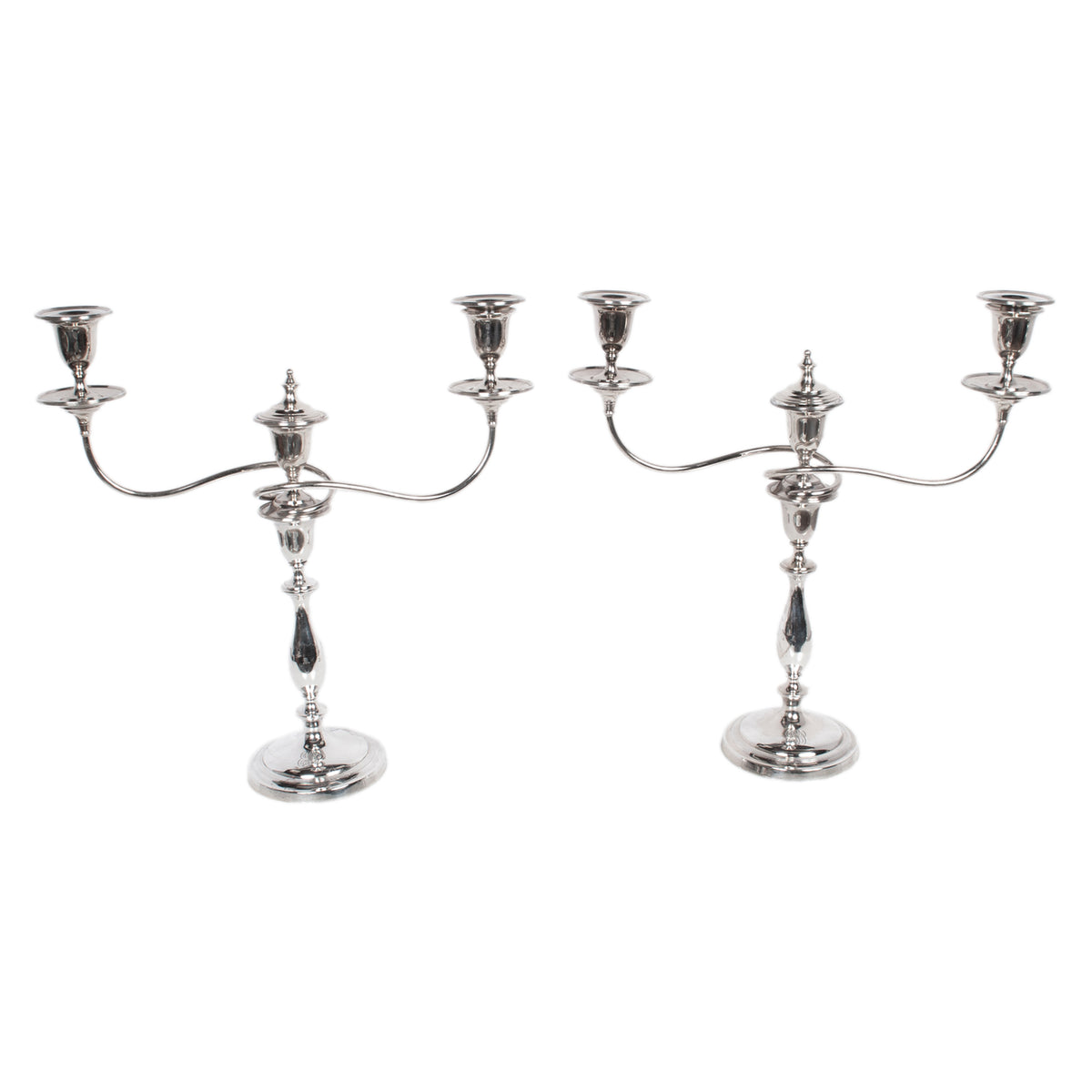 Antique Sterling Silver Set Six Candelarbra Candlesticks Ellis & Co London 1925