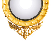 Antique Early 19thC American Federal Period Convex Gilt Wood Eagle Mirror 1820