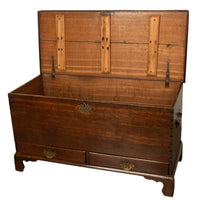 Antique George III Georgian Oak Dovetailed Mule Chest Coffer Drawers 1760