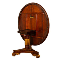 Antique Georgian Regency Amboyna Walnut Parcel Gilt Tilt-Top Breakfast Dining Table Circa 1820