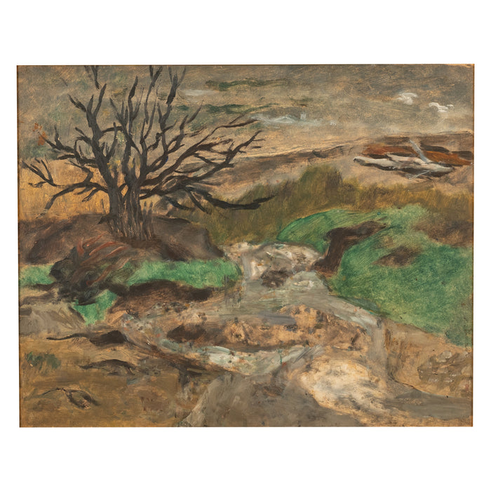 American WPA Oil painting High Desert Landscape Pacific Northwest Oregon by Arthur Runquist, Circa 1942