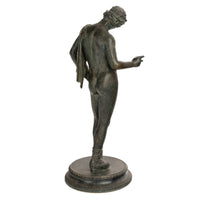 Antique Italian Pompeii Grand Tour Bronze Statue Narcissus Michele Amodio 1862