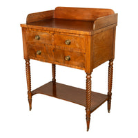 Antique American Federal Mahogany Sheraton 3 Drawer Server Chest New England, Circa 1810