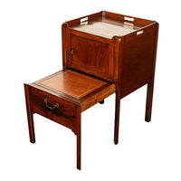 Antique Georgian Mahogany Bedside Cabinet Step Commode Tray Top Nightstand 1760
