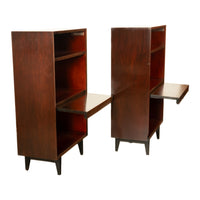 Pair American Modernist Walnut Nightstands George Nelson for Herman Miller 1955