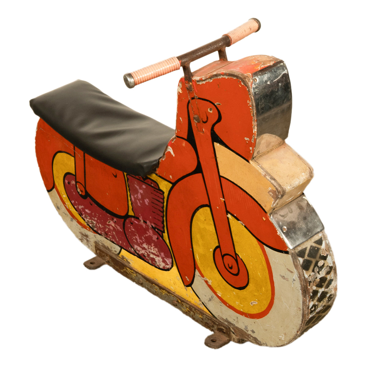 Antique American Amusement Park Motorcycle Painted Carousel Carnival Ride 1940s