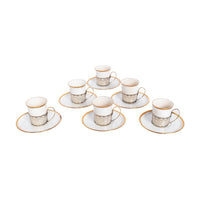 Antique Set of 6 Shelley China Demitasse Cups Saucers Sterling Silver Mappin Webb Birmingham 1919