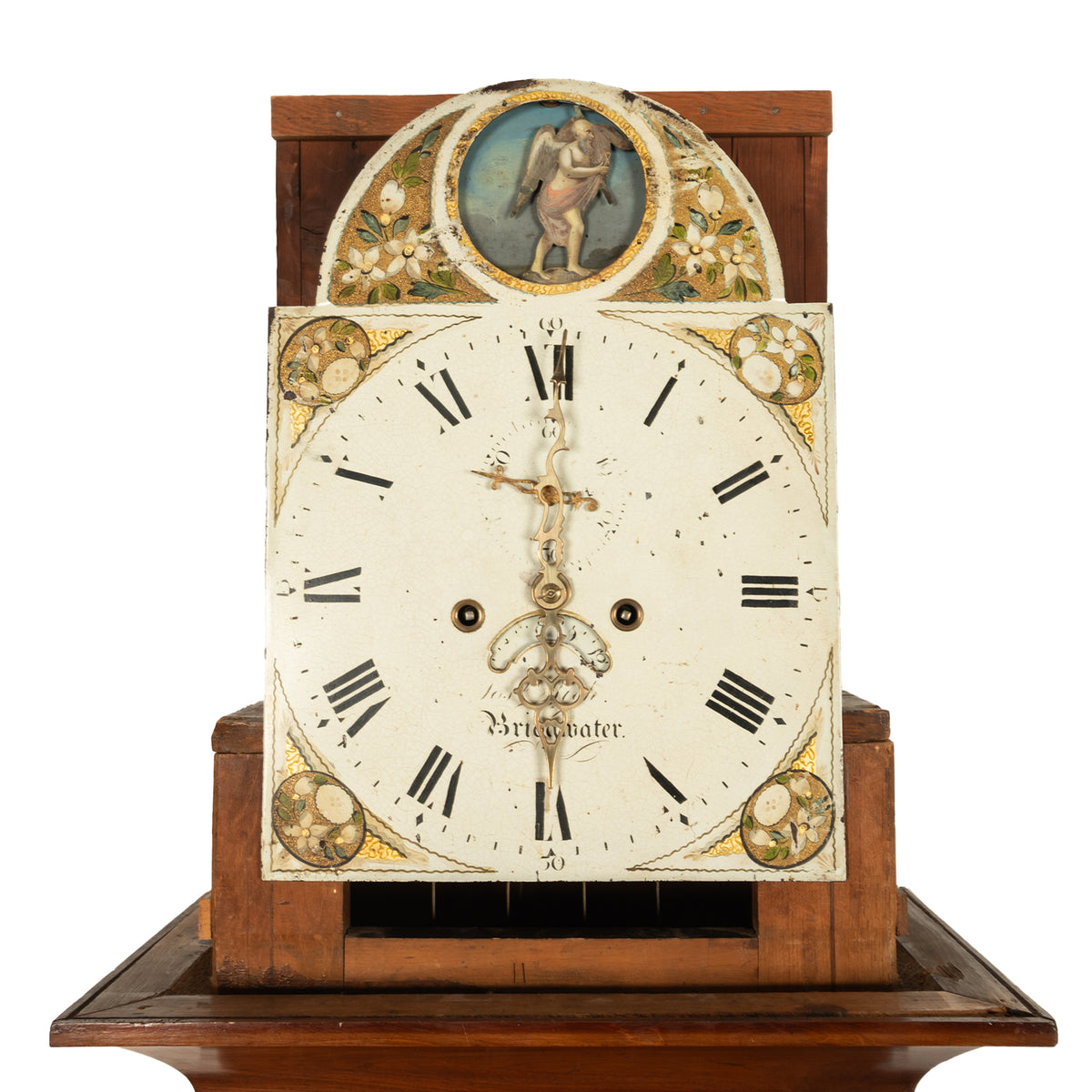Antique 8 Day Tall Case Grandfather Clock Automaton Andrew Rich Bridgewater 1820