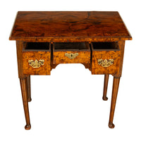 Antique Irish 18th Century Burl Walnut George I Lowboy Dressing Table Desk 1720