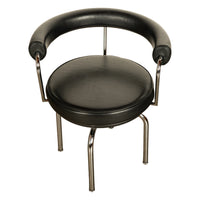 Le Corbusier Charlotte Perriand LC 7 Black Leather Swivel Chair by Cassina 1980s