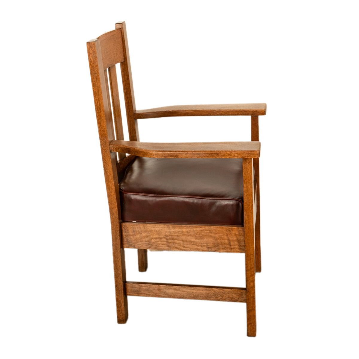 Antique Set 4 American Oak Arts & Crafts Mission Arm Chairs Stickley Oregon 1910