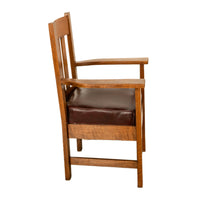 Antique Set 4 American Oak Arts & Crafts Mission Arm Chairs Stickley Oregon 1910