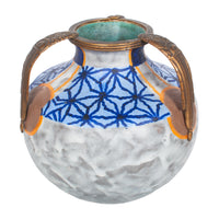 Antique French Art Deco Stoneware Pottery & Gilt Bronze Vase by André Villien 1925