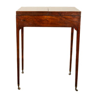 Antique Inlaid Mahogany Georgian Sheraton Folding Vanity Mirror Dressing Table