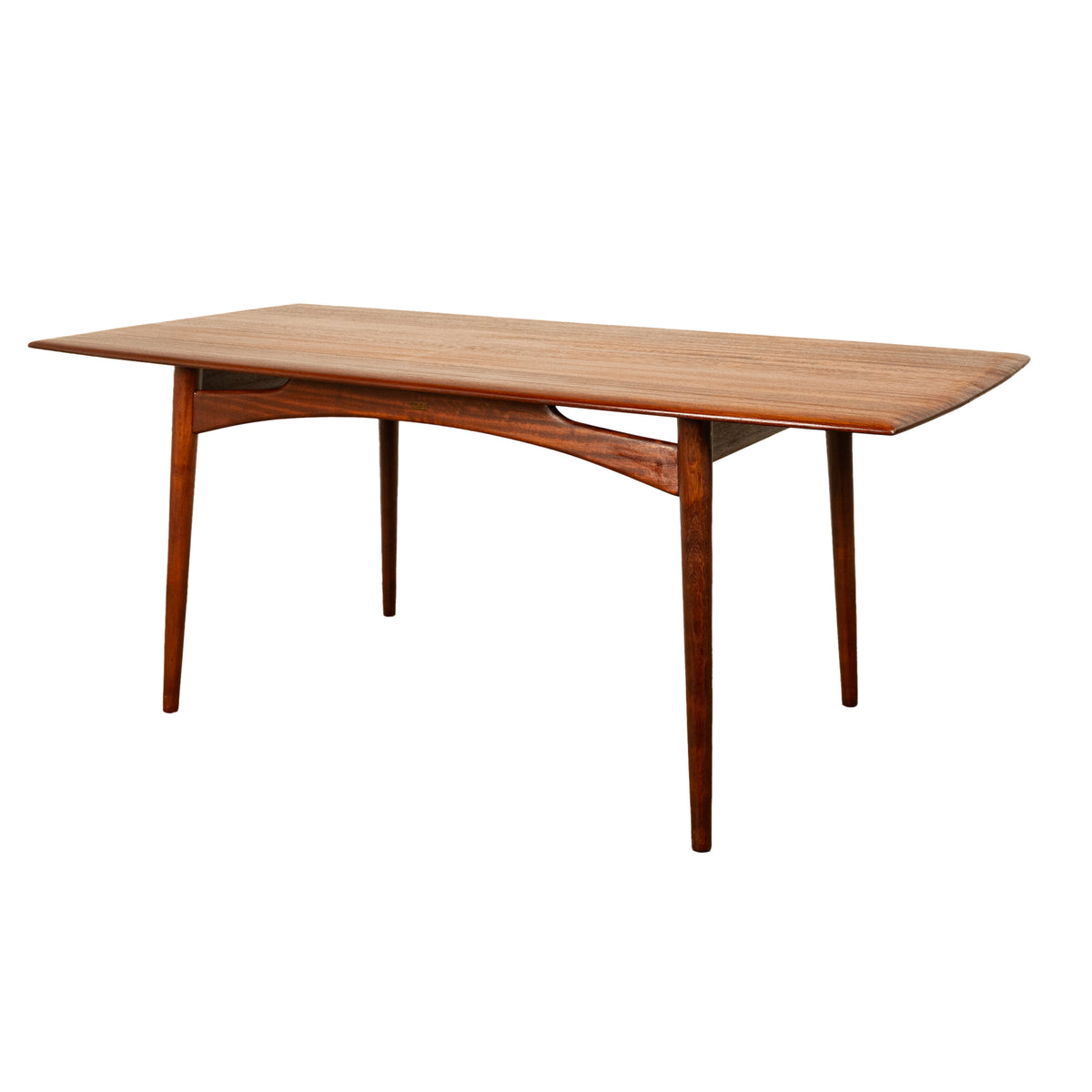 Mid Century Modern Danish Style Solid Teak Afromosia 8 Seat Dining Table 1960
