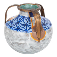 Antique French Art Deco Stoneware Pottery & Gilt Bronze Vase by André Villien 1925