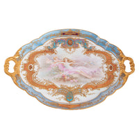 Antique French Sevres Handpainted & Gilded Porcelain Neoclassical 8 Piece Tete-a-Tete Tea Set 1900