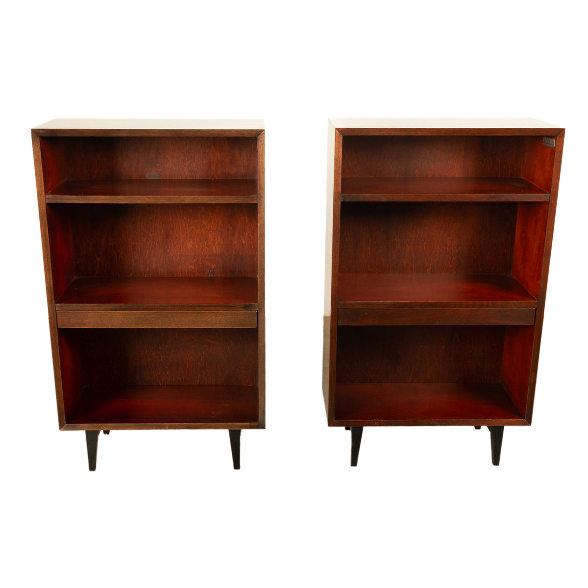 Pair American Modernist Walnut Nightstands George Nelson for Herman Miller 1955