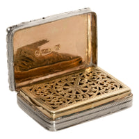 Antique Georgian Sterling Silver Gilt Vinaigrette Birmingham William Simpson, 1826