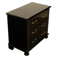 Antique Early 19th C Regency Ebonized Japanned Lacquered Pine Chest Drawers 1820