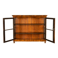 Antique Austrian Biedermeier Walnut Vitrine Table Top Display Collectors Cabinet
