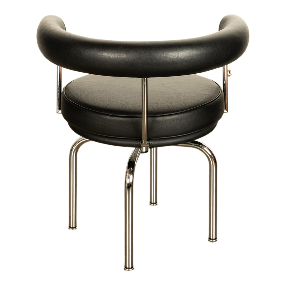 Le Corbusier Charlotte Perriand LC 7 Black Leather Swivel Chair by Cassina 1980s
