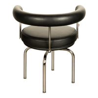 Le Corbusier Charlotte Perriand LC 7 Black Leather Swivel Chair by Cassina 1980s