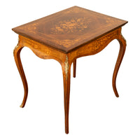 Antique Louis XV Ormolu Mounted Inlaid Marquetry Rosewood Center Side Table 1890