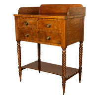 Antique American Federal Mahogany Sheraton 3 Drawer Server Chest New England, Circa 1810